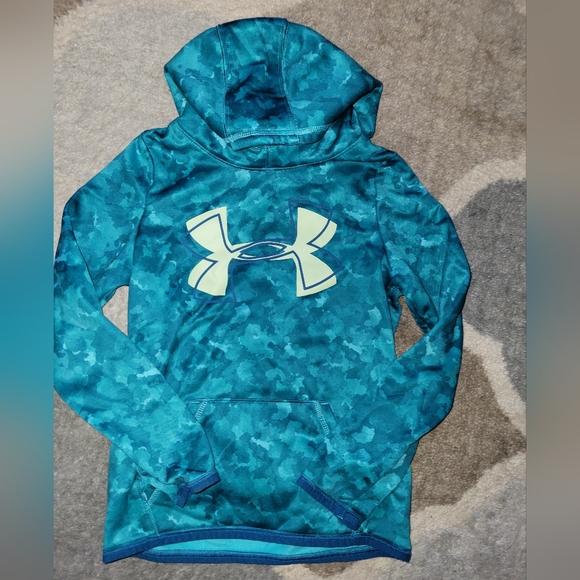Under Armour Other - Under Armour Youth Size SM Hoodie Cold Gear Hooded Sweatshirt Blue Teal